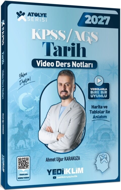KPSS AGS Atölye Serisi Genel Kültür Tarih Video Ders Notları Yediiklim Yayınları Fenomen Fotokopi - YKS - KPSS - ALES