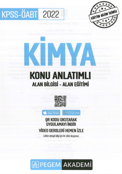 KİMYA KONU ANLATIMLI ALAN BİLGİSİ- ALAN EĞİTİMİ Fenomen Fotokopi - YKS - KPSS - ALES