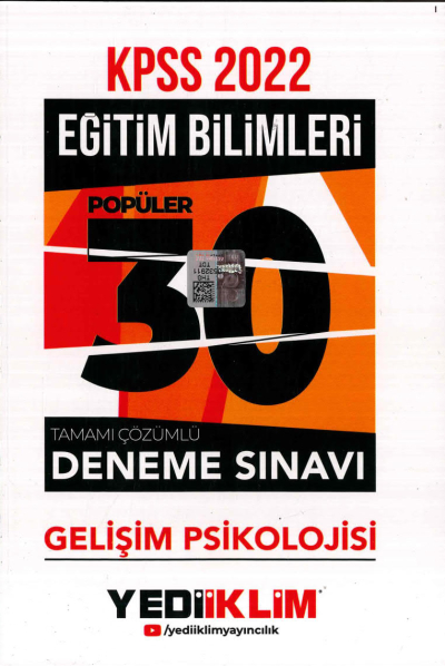 GELİŞİM PSİKOLOJİSİ 30LU DENEME SINAVI TAMAMI ÇÖZÜMLÜ