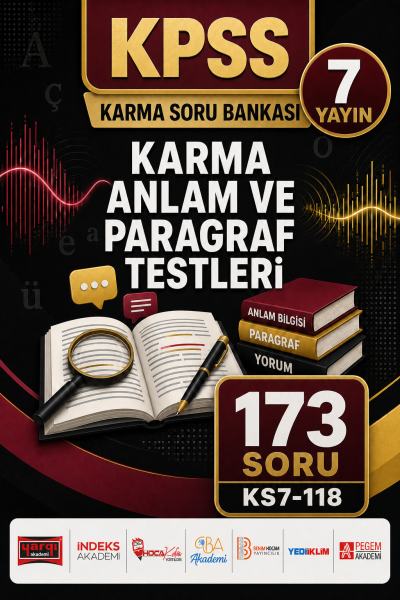 Karma Anlam ve Paragraf Testleri 7 Yayın 173 Soru Fenomen Fotokopi - YKS - KPSS - ALES