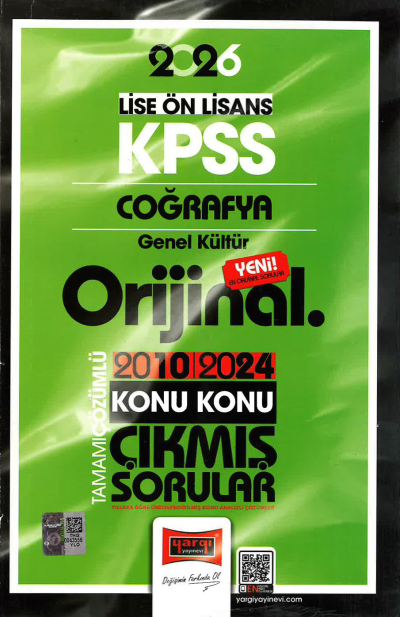 2026 KPSS Lise-Önlisans Coğrafya Orijinal 2010-2024 Konu Konu Çıkmış Sorular Yargı Yayınları Fenomen Fotokopi - YKS - KPSS - ALES