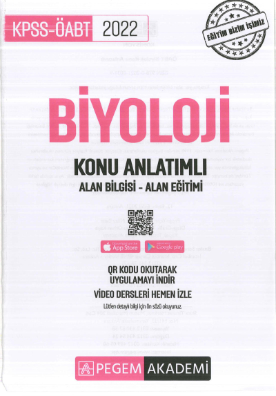 BİYOLOJİ KONU ANLATIMI ALAN BİLGİSİ - ALAN EĞİTİMİ Fenomen Fotokopi - YKS - KPSS - ALES