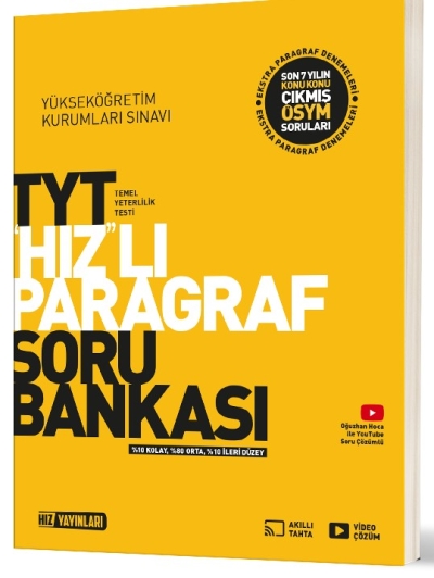 TYT Paragraf Soru Bankası Hız Yayınları Fenomen Fotokopi - YKS - KPSS - ALES