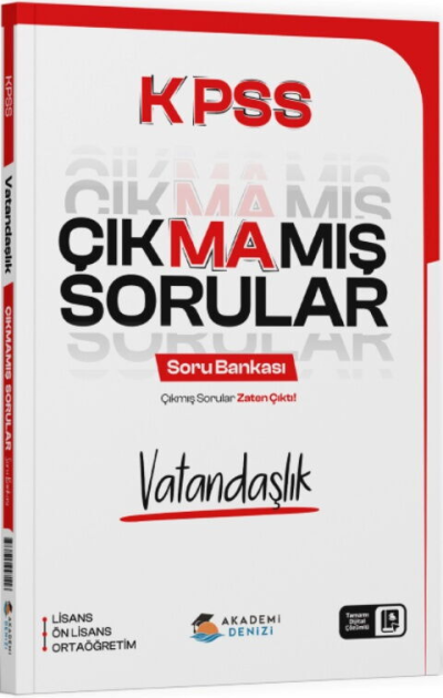 KPSS Vatandaşlık Çıkmamış Sorular Soru Bankası Akademi Denizi Fenomen Fotokopi - YKS - KPSS - ALES