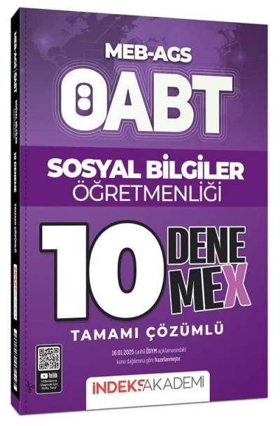 2025 ÖABT MEB-AGS Sosyal Bilgiler Öğretmenliği 10 DenemeX Çözümlü İndeks Akademi Yayıncılık Fenomen Fotokopi - YKS - KPSS - ALES
