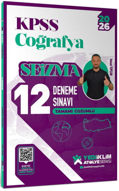 2026 KPSS Atölye Serisi Coğrafya Seizma Tamamı Çözümlü 12 Deneme Sınavı Yediiklim Yayınları