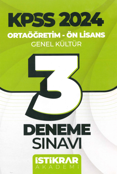 3 DENEME SINAVI (GENEL KÜLTÜR) Fenomen Fotokopi - YKS - KPSS - ALES