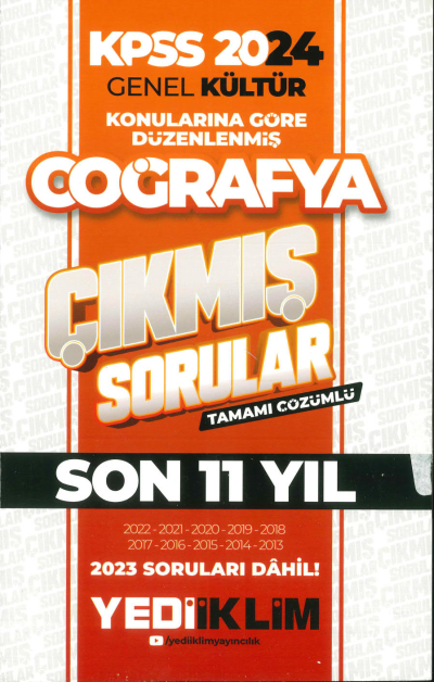 KONULARINA GÖRE DÜZENLENMİŞ COĞRAFYA SON 11 YIL TAMAMI ÇÖZÜMLÜ (2013-2023) Fenomen Fotokopi - YKS - KPSS - ALES