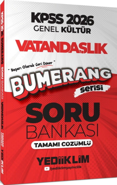 2026 KPSS Genel Kültür Bumerang Vatandaşlık Tamamı Çözümlü Soru Bankası Yediiklim Yayınları Fenomen Fotokopi - YKS - KPSS - ALES