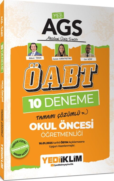 2025 MEB AGS ÖABT Okul Öncesi Öğretmenliği Tamamı Çözümlü 10 Deneme Yediiklim Yayınları Fenomen Fotokopi - YKS - KPSS - ALES
