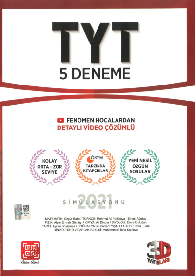 TYT 5'li Paket Deneme Fenomen Fotokopi - YKS - KPSS - ALES