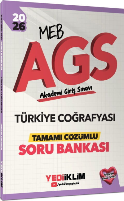 2026 MEB AGS Türkiye Coğrafyası Tamamı Çözümlü Soru Bankası Yediiklim Yayınları Fenomen Fotokopi - YKS - KPSS - ALES