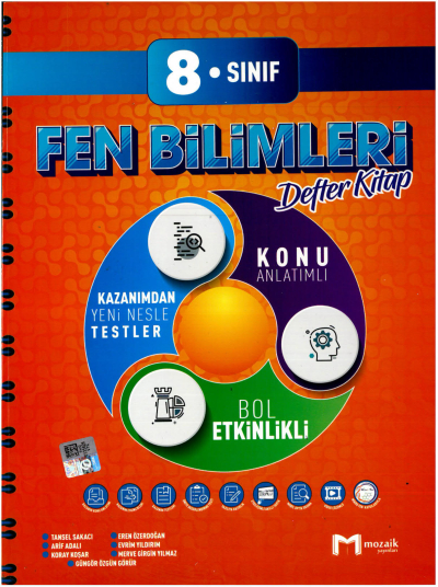 8. Sınıf Fen Bilimleri İntro Defter Kitap Mozaik Yayınları Fenomen Fotokopi - YKS - KPSS - ALES