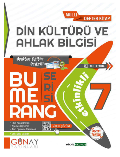 7. Sınıf Din Kültürü ve Ahlak Bilgisi Bumerang Soru Bankası Günay Yayınları Fenomen Fotokopi - YKS - KPSS - ALES