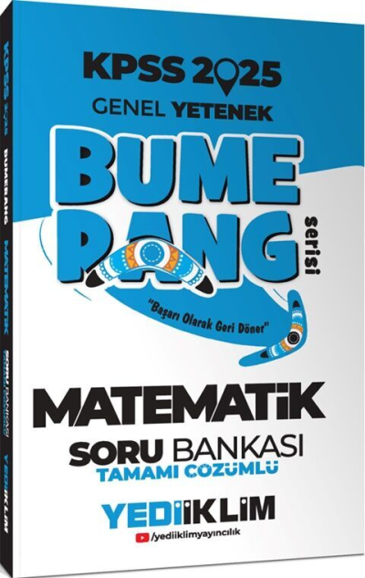 2025 KPSS Genel Yetenek Bumerang Matematik Tamamı Çözümlü Soru Bankası Yediiklim Yayınları Fenomen Fotokopi - YKS - KPSS - ALES