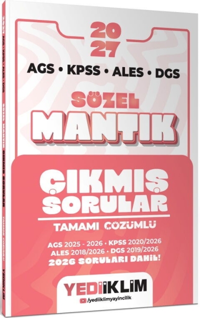 MEB AGS KPSS ALES DGS Sözel Mantık Tamamı Çözümlü Çıkmış Sorular Yediiklim Yayınları Fenomen Fotokopi - YKS - KPSS - ALES