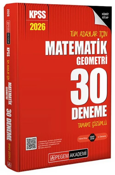 2026 KPSS Tüm Adaylar İçin Matematik Geometri 30 Deneme Tamamı Çözümlü Pegem Yayınları Fenomen Fotokopi - YKS - KPSS - ALES