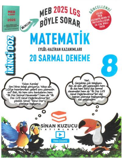 Sinan Kuzucu Yayınları 2025 8. Sınıf İkinci Doz Sarmal Branş Denemeleri Matematik