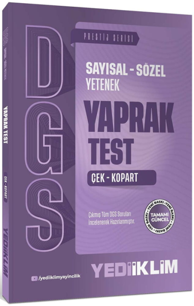 2027 DGS Sayısal Sözel Yetenek Çek Kopart Yaprak Test Yediiklim Yayınları Fenomen Fotokopi - YKS - KPSS - ALES