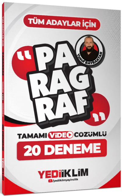 Tüm Adaylar İçin Paragraf Tamamı Video Çözümlü 20 Deneme Yediiklim Yayınları Fenomen Fotokopi - YKS - KPSS - ALES