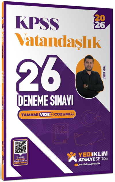 2026 KPSS Vatandaşlık Tamamı Video Çözümlü 26 Deneme Sınavı Yediiklim Yayınları Fenomen Fotokopi - YKS - KPSS - ALES