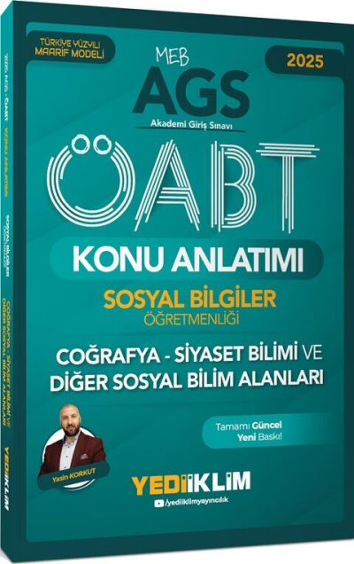 2025 MEB AGS ÖABT Sosyal Bilgiler Öğretmenliği Coğrafya Siyaset Bilimi ve Diğer Sosyal Bilim Alanları Konu A Yediiklim Yayınları Fenomen Fotokopi - YKS - KPSS - ALES
