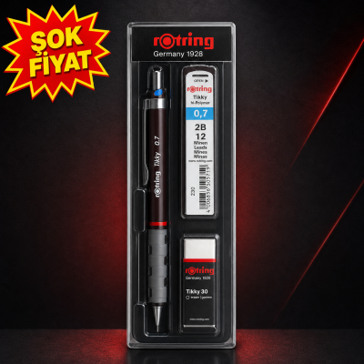 Rotring Tikky 0.7 Uçlu Kalem 2B Kalem Ucu Silgi li 3'lü Set Fenomen Fotokopi - YKS - KPSS - ALES