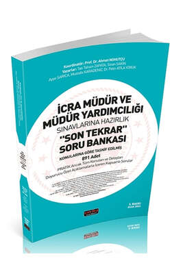 İCRA MÜDÜRLÜĞÜ SINAVINA HAZIRLIK SON TEKRAR TAMAMI ÇÖZÜMLÜ SORU BANKASI Fenomen Fotokopi - YKS - KPSS - ALES