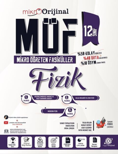 Mikro 12. Sınıf Fizik MÖF Mikro Öğreten Fasiküller Orijinal Yayınları Fenomen Fotokopi - YKS - KPSS - ALES