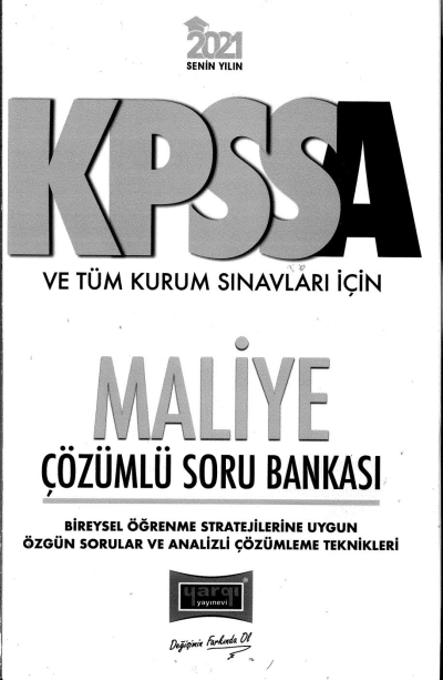 MALİYE ÇÖZÜMLÜ SORU BANKASI 2022 Fenomen Fotokopi - YKS - KPSS - ALES