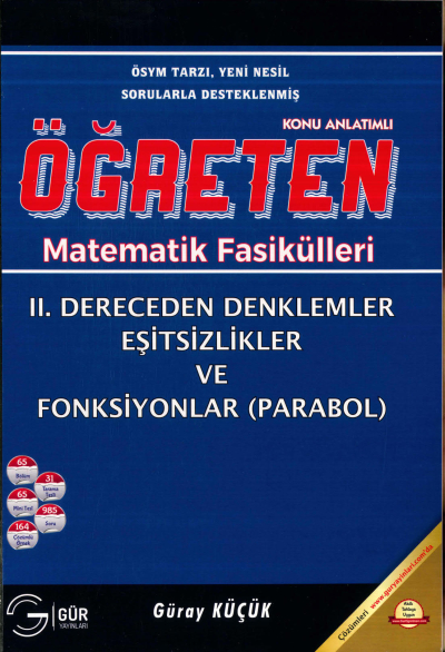 TYT-AYT ÖĞRETEN MATEMATİK 2. DERECEDEN DENKLEMLER EŞİTSİZLİKLER VE FONKSİYONLAR KONU ANLATIMLI Fenomen Fotokopi - YKS - KPSS - ALES