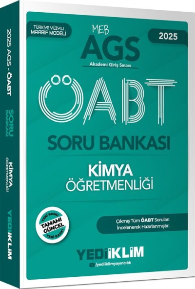 2025 MEB AGS ÖABT Kimya Öğretmenliği Soru Bankası Yediiklim Yayınları Fenomen Fotokopi - YKS - KPSS - ALES