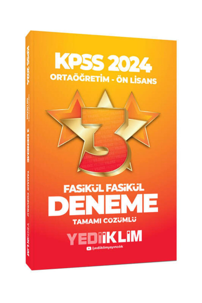 Ortaöğretim-Önlisans Fasikül Yıldız Tamamı Çözümlü 3 Deneme Fenomen Fotokopi - YKS - KPSS - ALES