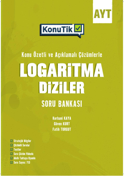 AYT KonuTik Logaritma Diziler Soru Bankası Okyanus Yayınları Fenomen Fotokopi - YKS - KPSS - ALES
