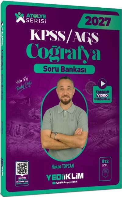 KPSS MEB-AGS Coğrafya Atölye Soru Bankası Çözümlü Hakan Topcan Yediiklim Yayınları Fenomen Fotokopi - YKS - KPSS - ALES