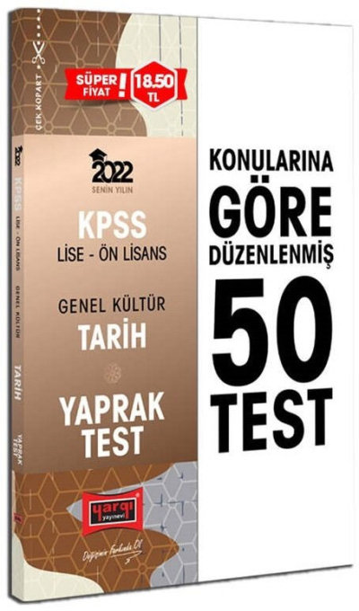 KPSS Lise Ön Lisans GK Tarih Yaprak Test Fenomen Fotokopi - YKS - KPSS - ALES