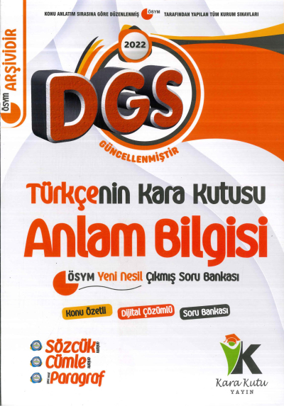 TÜRKÇE'NİN KARA KUTUSU ANLAM BİLGİSİ Fenomen Fotokopi - YKS - KPSS - ALES