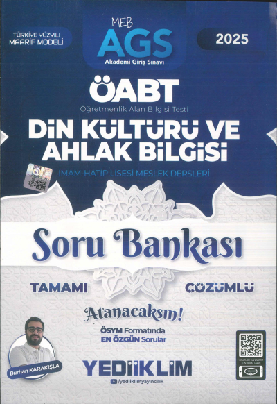 2025 MEB AGS ÖABT Din Kültürü ve Ahlak Bilgisi Tamamı Çözümlü Soru Bankası Yediiklim Yayınları Fenomen Fotokopi - YKS - KPSS - ALES