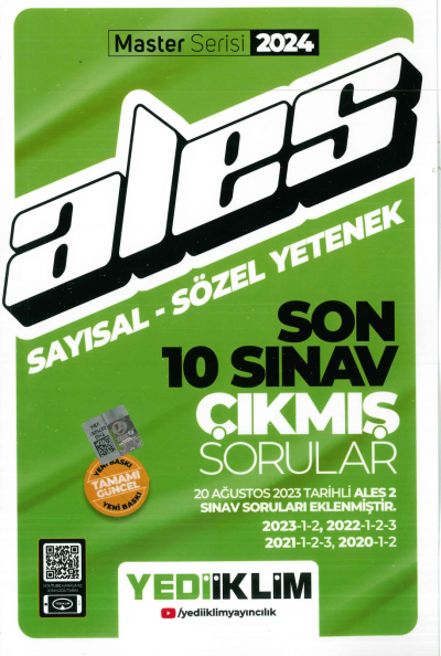ALES SAYISAL SÖZEL YETEMEK SON 10 SINAV ÇIKMIŞ SORULAR Fenomen Fotokopi - YKS - KPSS - ALES