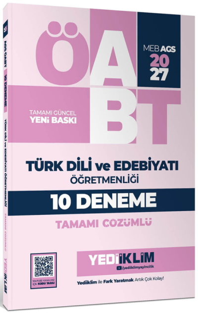 2027 MEB AGS ÖABT Türk Dili ve Edebiyatı Öğretmenliği Tamamı Çözümlü 10 Deneme Yediiklim Yayınları Fenomen Fotokopi - YKS - KPSS - ALES