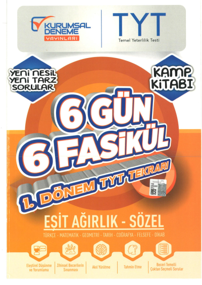 TYT Eşit Ağırlık Sözel 6 Gün 6 Fasikül Yarıyıl Genel Tekrar Kamp Kitabı Fenomen Fotokopi - YKS - KPSS - ALES