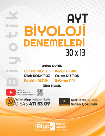 AYT Biyoloji Biyotik 30 x 13 Denemeleri Biyotik Yayınları Fenomen Fotokopi - YKS - KPSS - ALES