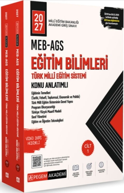 MEB AGS Eğitim Bilimleri ve Türk Millî Eğitim Sistemi Konu Anlatımlı Pegem Yayınları (CİLT 1-2) Fenomen Fotokopi - YKS - KPSS - ALES
