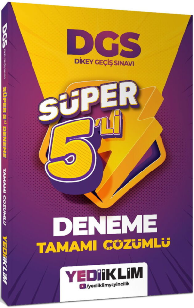 2027 DGS Tamamı Çözümlü Süper 5 li Deneme Yediiklim Yayınları Fenomen Fotokopi - YKS - KPSS - ALES