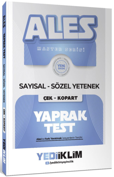 2027 ALES Master Seris Sayısal Sözel Yetenek Çek Kopart Yaprak Test Yediiklim Yayınları Fenomen Fotokopi - YKS - KPSS - ALES
