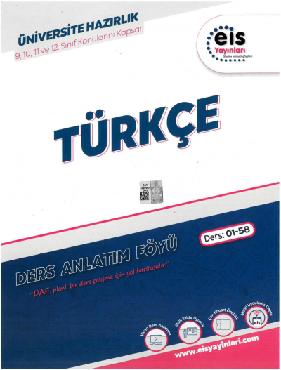 TYT AYT Türkçe Ders Anlatım Föyü Eis Yayınları (Ders: 01-58) 9-10-11-12. Sınıf Konularını Kapsar Fenomen Fotokopi - YKS - KPSS - ALES