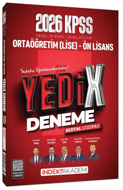 2026 KPSS Lise Ortaöğretim Ön Lisans YEDİX 7 Deneme Çözümlü İndeks Akademi Yayıncılık Fenomen Fotokopi - YKS - KPSS - ALES