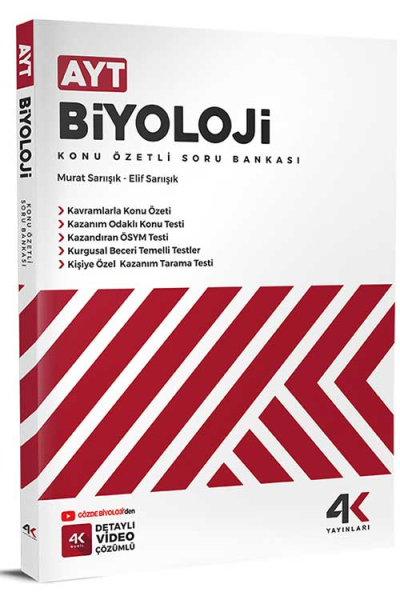 AYT Biyoloji Özetli Soru Bankası 4K Yayınları