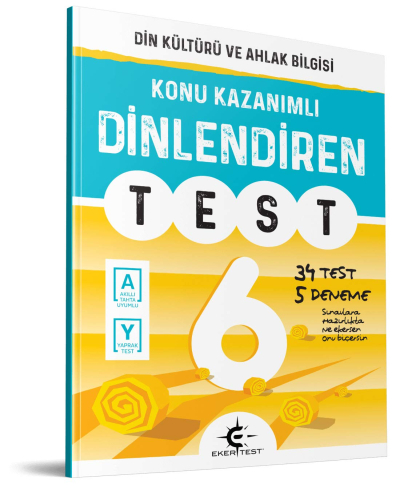 6. Sınıf Konu Kazanımlı Dinlendiren Test 34 test 5 Deneme Din Kültürü ve Ahlak Bilgisi Eker Test Fenomen Fotokopi - YKS - KPSS - ALES