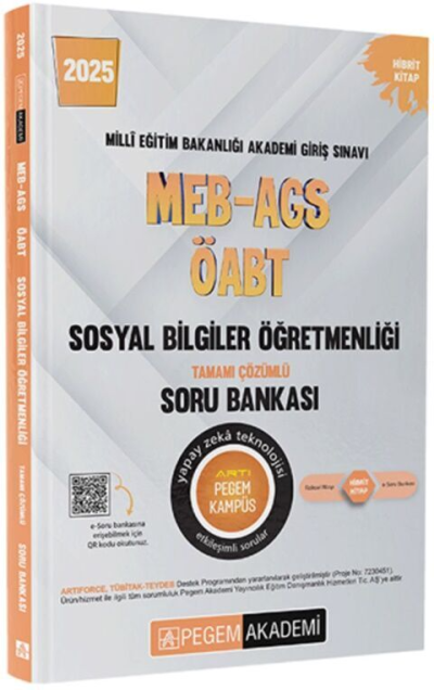 2025 MEB-AGS-ÖABT Sosyal Bilgiler Tamamı Çözümlü Soru Bankası Pegem Akademi Yayıncılık Fenomen Fotokopi - YKS - KPSS - ALES